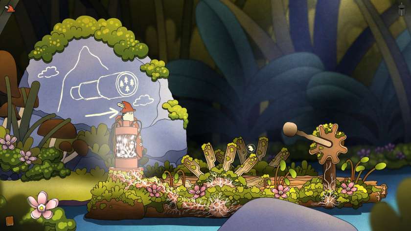 The Guardian gets onto a boat that is glowing with mycelium electricity in The Guardian of Nature.