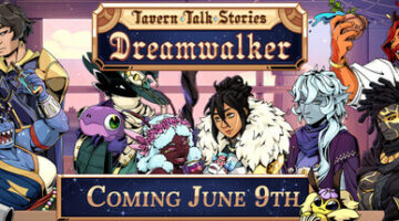 Promotional image for Tavern Talk Stories Dreamwalker, showing a woman with white fur collar. Published on LadiesGamers