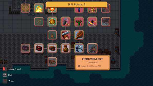 Suncraft gameplay - skill tree