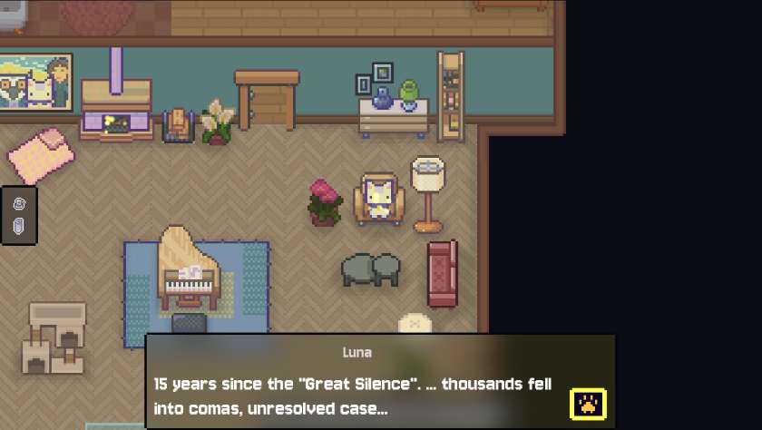 A pixel cat in a home in Wetter