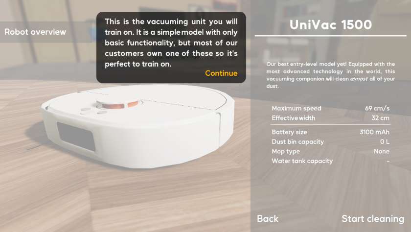 A description of a vacuum in VacBot Simulator