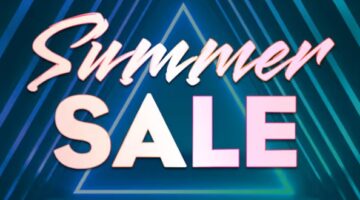 Promotional image for the Nintendo Summer Sale, with the text in summer pink colour. Published on LadiesGamers