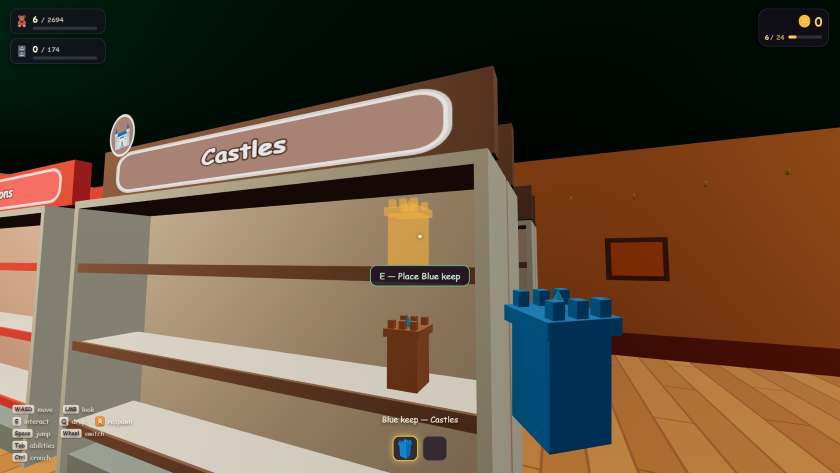 A part of a toy castle needs to be put in a very specific location in Toy Keeper.