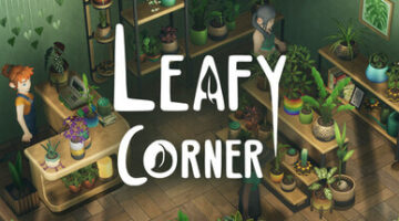 Leafy Corner title on a plant shop background