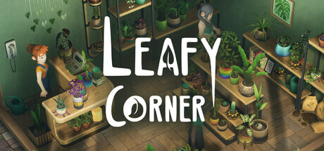 Leafy Corner title on a plant shop background