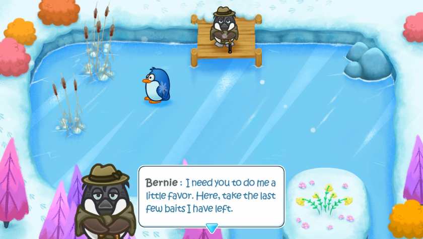 A penguin and his landlord in Ice Pond