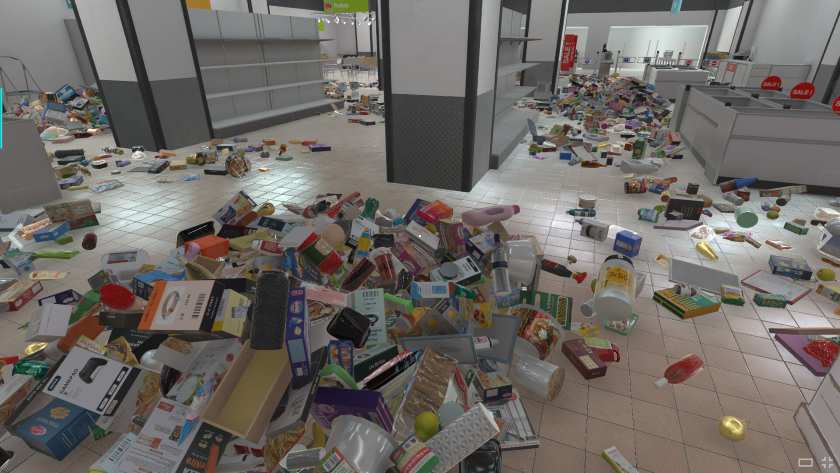 A messy area in Supermarket Chaos, Image from Steam page