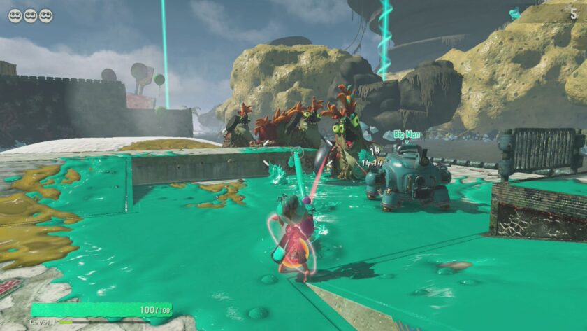 Splatoon Raiders exploring a island