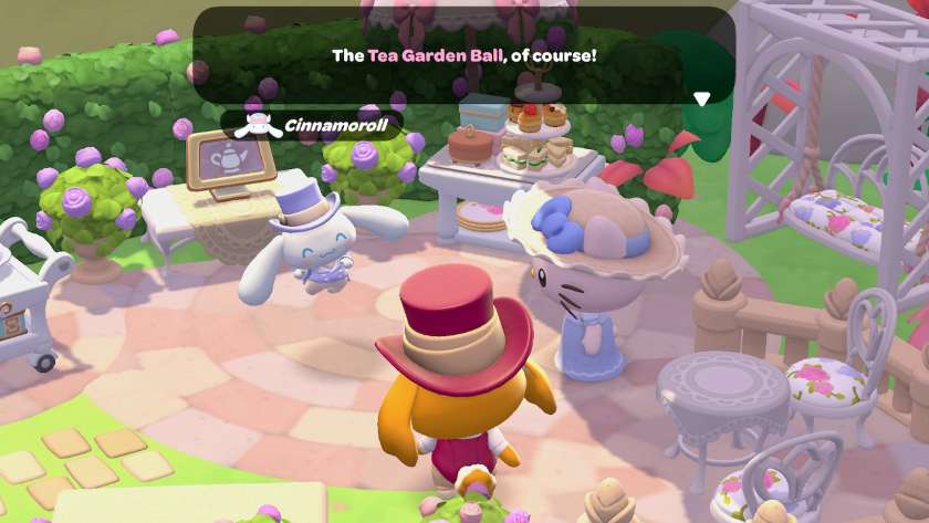 Cinnamoroll handing out invitations and announcing the Tea Garden Ball to Hello Kitty and my character. Published on LadiesGamers