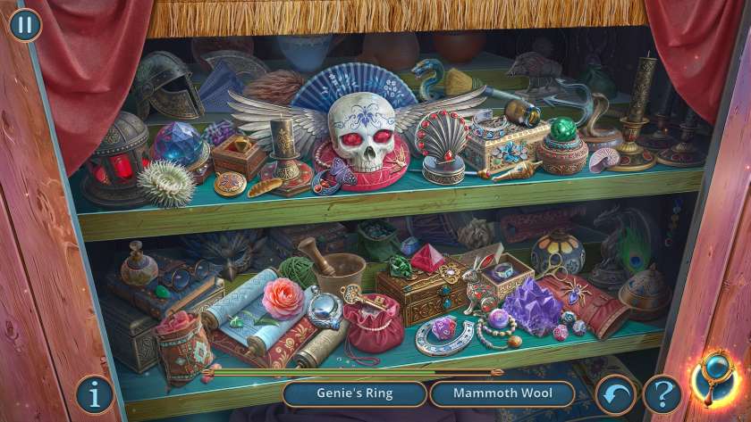 A hidden object puzzle in Hunter's Journey: Nightmare Hunting Collector's Edition.