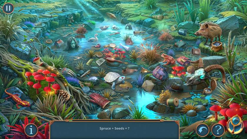 A hidden object puzzle in Hunter's Journey: Nightmare Hunting Collector's Edition.