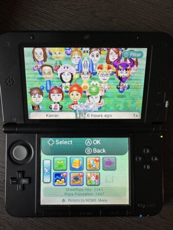 Photo made of my 3DS showing the Streetpass screens