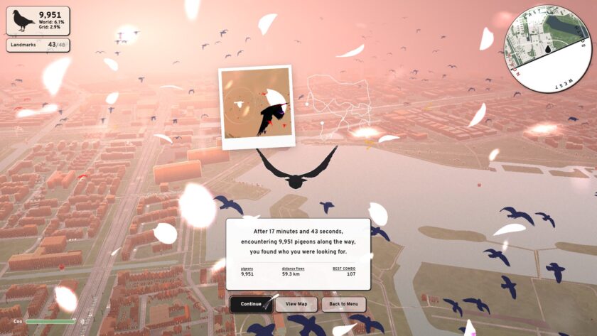 Pigeon: A Love Story postcard of Amsterdam with your soulmate pigeon. You get it once you discover all the landmarks of the city