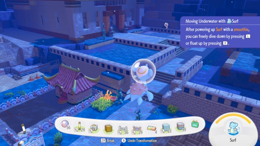 Screenshot of Pokémon Pokopia, The Bubbly Basin, published on LadiesGamers