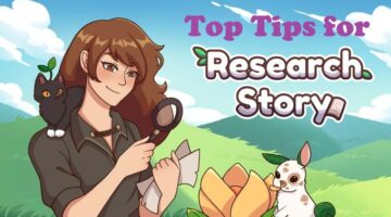 Top Tips for Research Story, using the key artwork with added words. Published on LadiesGamers.