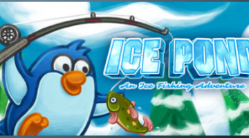 A penguin fishing in Ice Pond
