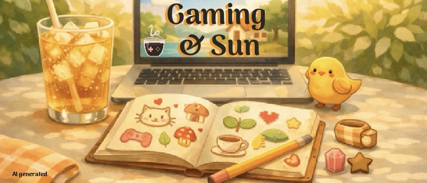 Summer reading with Laurane. Published on LadiesGamers, image by AI