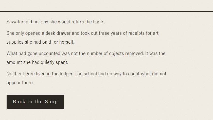 A wall of text that shows the ending of one of the cases in CATAL CARTA.