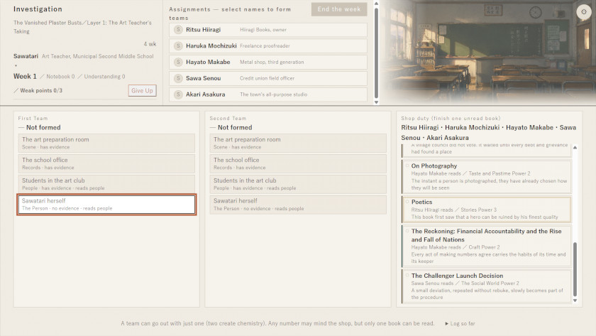 A text menu showing where each character will go in CATAL CARTA.