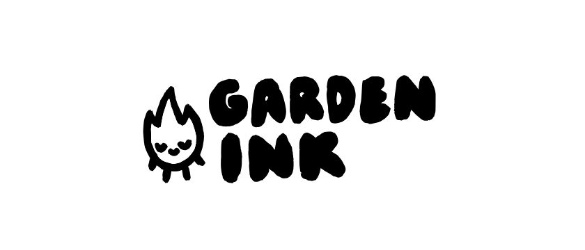 Garden Ink logo, with black text on a white background. Published on LadiesGamers