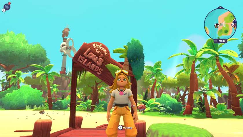 My character standing under a half-collapsed welcome sign. Published on LadiesGamers