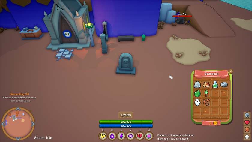 A gravestone is placed in My Lil Afterlife.