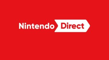 Promotional image for the Nintendo Direct, white text on a red background. Published on LadiesGamers