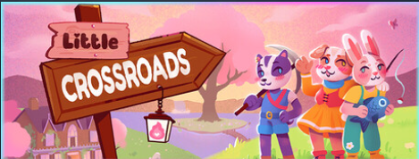 Two animals and a sign saying Little Crosroads