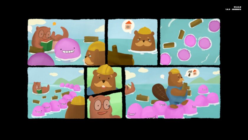 We Are Gum cutscene art introducing alien bubble gums to different characters in their world.