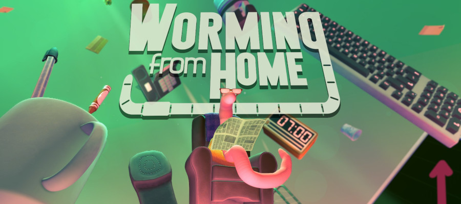 Worming From Home key art and Logo.