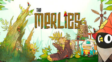 The Merlies and a bird with a red hat and a little shoe house