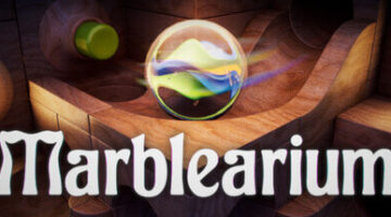 a marble on a dark background with the title - Marblearium