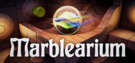 a marble on a dark background with the title - Marblearium