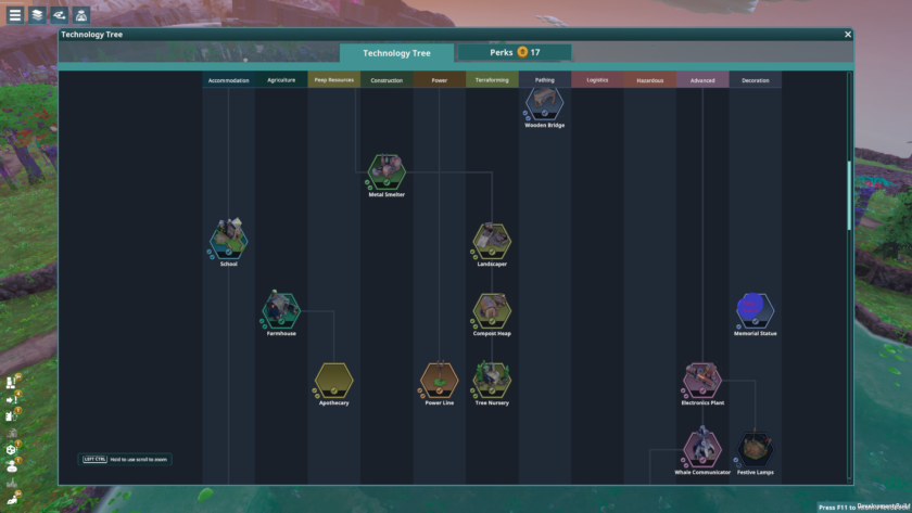 Beyond These Stars gameplay tech tree and perks