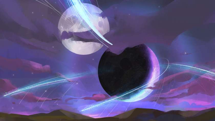 A beautiful animation of the two moons in Moonfrost.