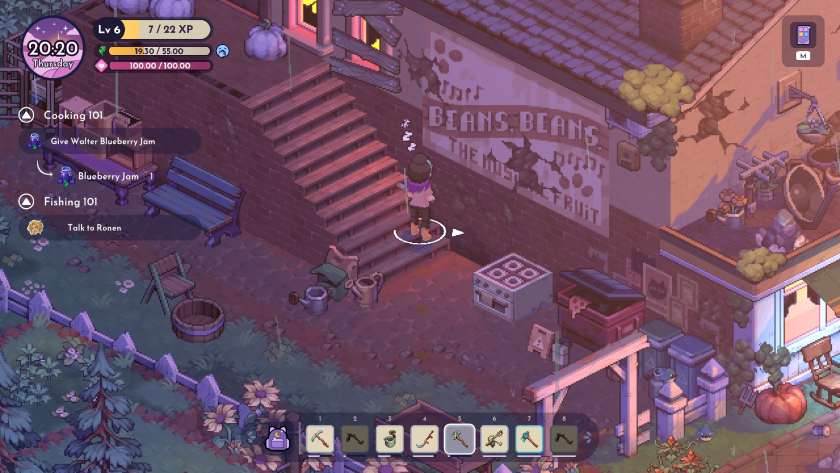 A billboard in a broken, busy back alley in Moonfrost.