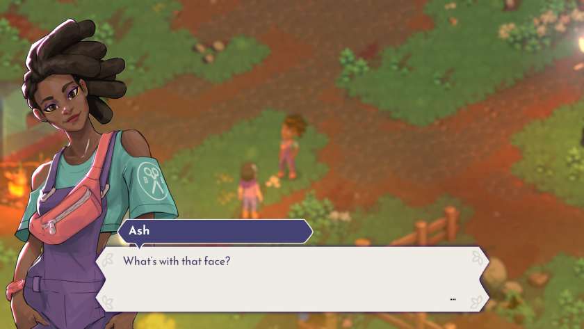 Talking to an NPC in Moonfrost.
