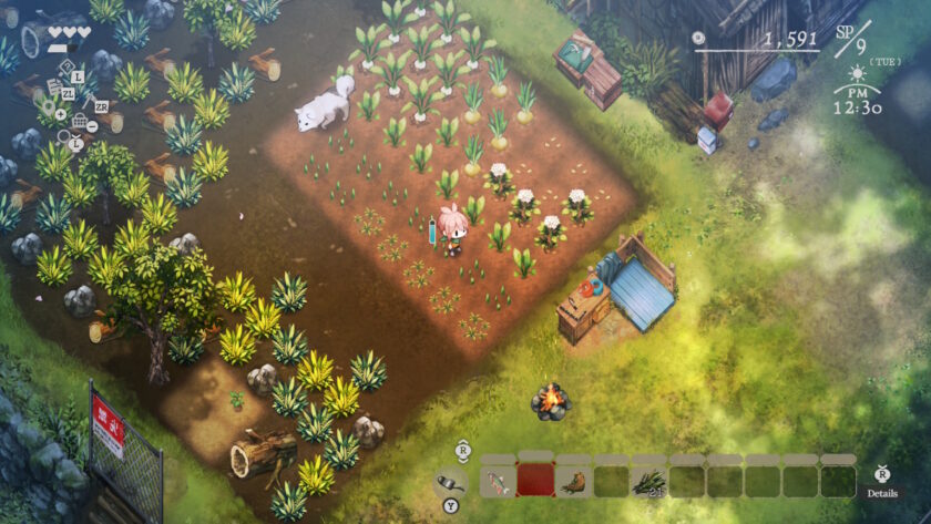Screenshot of Village in the Shade, my crops