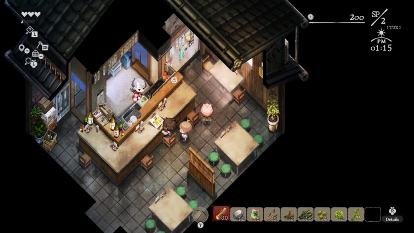 Screenshot of Village in the Shade, in the grocery store
