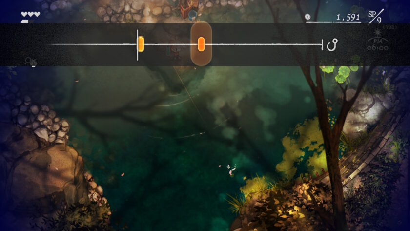 Screenshot of Village in the Shade, fishing mini game