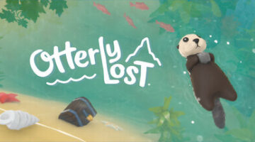 an otter floating in the ocean and the title on the side.