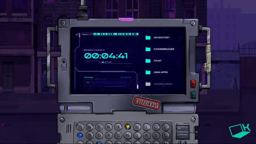 Mithra KODEX showing the Inventory, Codebreaker, Chat, Mini Apps and Downloads sections.